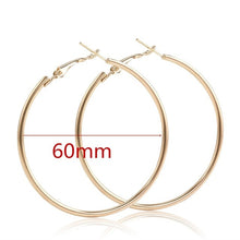 Load image into Gallery viewer, 40mm 60mm 70mm 80mm Exaggerate Big Smooth Circle Hoop Earrings Brincos Simple Party Round Loop Earrings for Women Jewelry