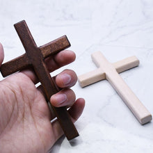 Load image into Gallery viewer, 2pcs Handmade Wooden Crosses Crucifix Jesus Christ Ornaments Religious Charm Necklace Pendant Making
